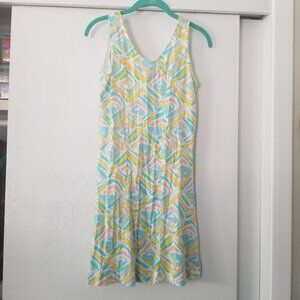 3/$15 Lauren James M Multi-color Tank Dress Zip Sleeveless 100% Cotton